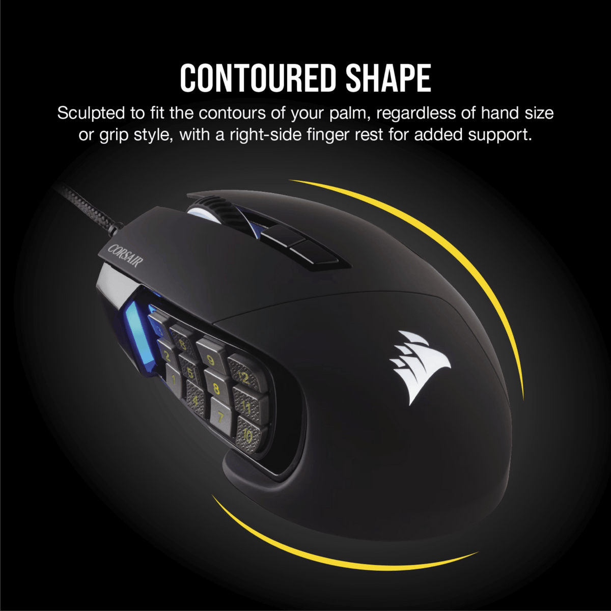Corsair Scimitar RGB Elite Optical 18 000 DPI Moba/Mmo Gaming Mouse Black image 4