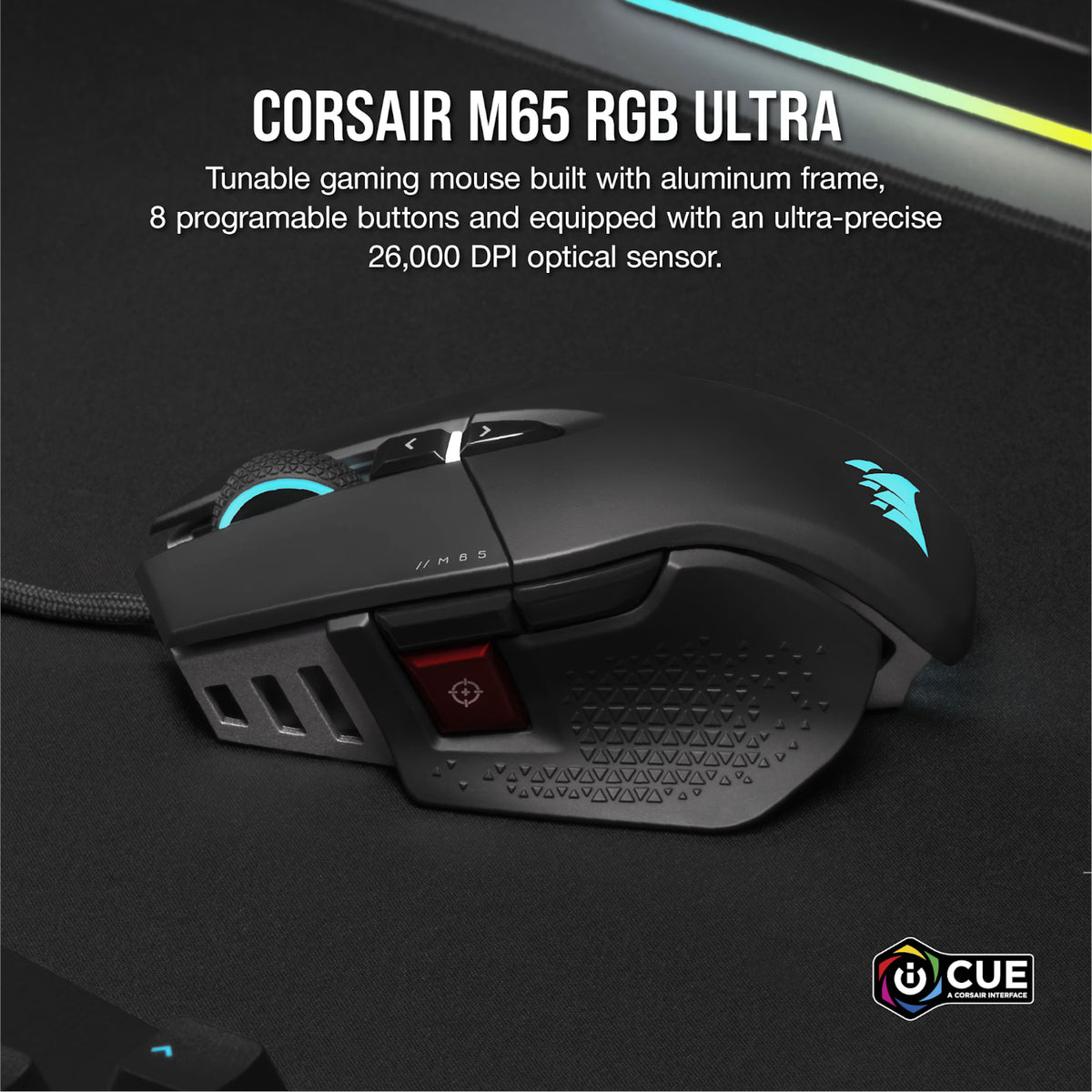 Corsair M65 RGB Ultra Tunable Fps 26000 DPI Gaming Mouse Black image 5