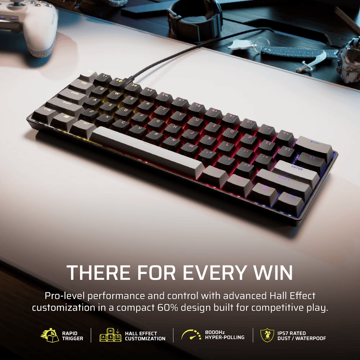 Corsair Clipper Pro Mini 60 Hall Effect Gaming Keyboard Black image 2
