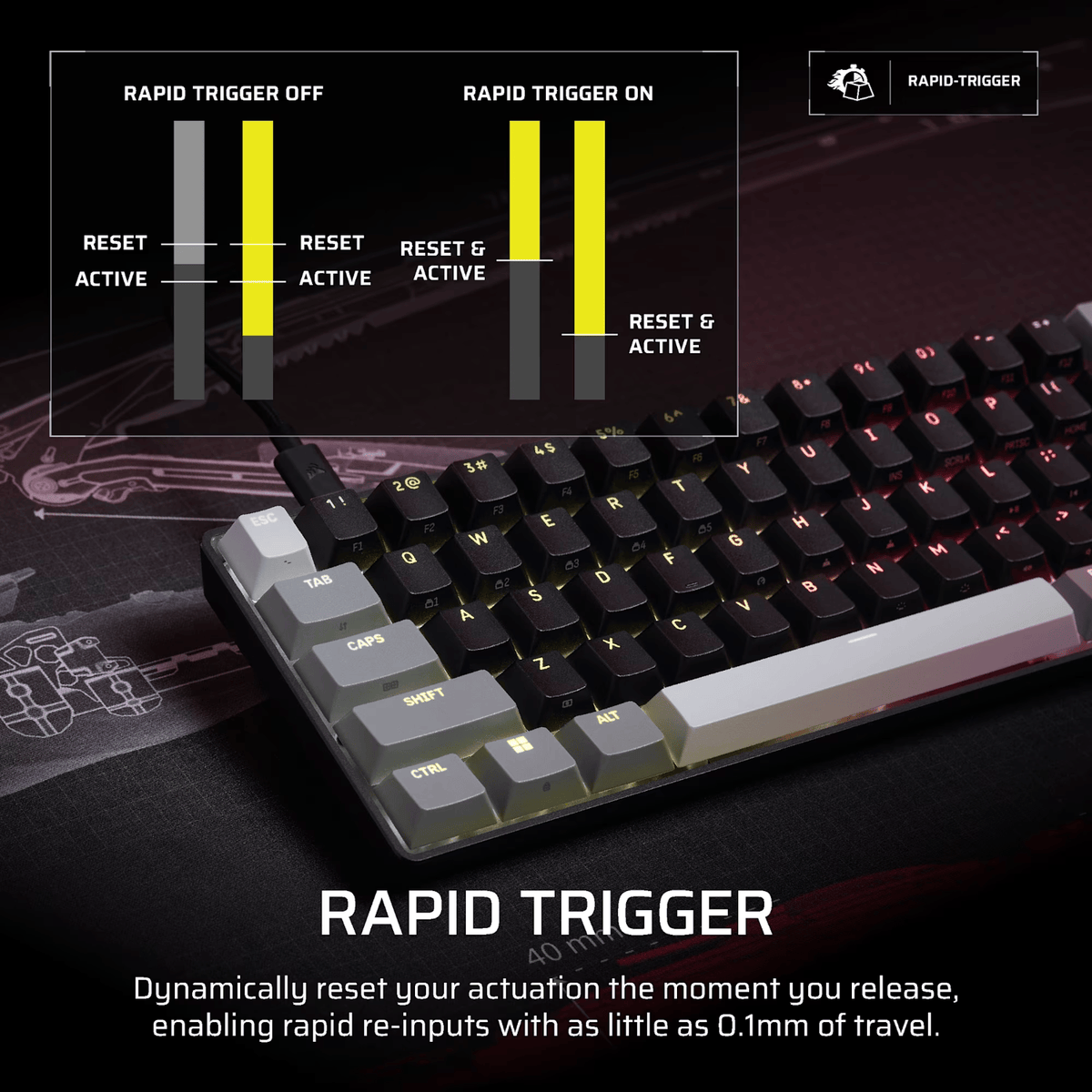 Corsair Clipper Pro Mini 60 Hall Effect Gaming Keyboard Black image 4