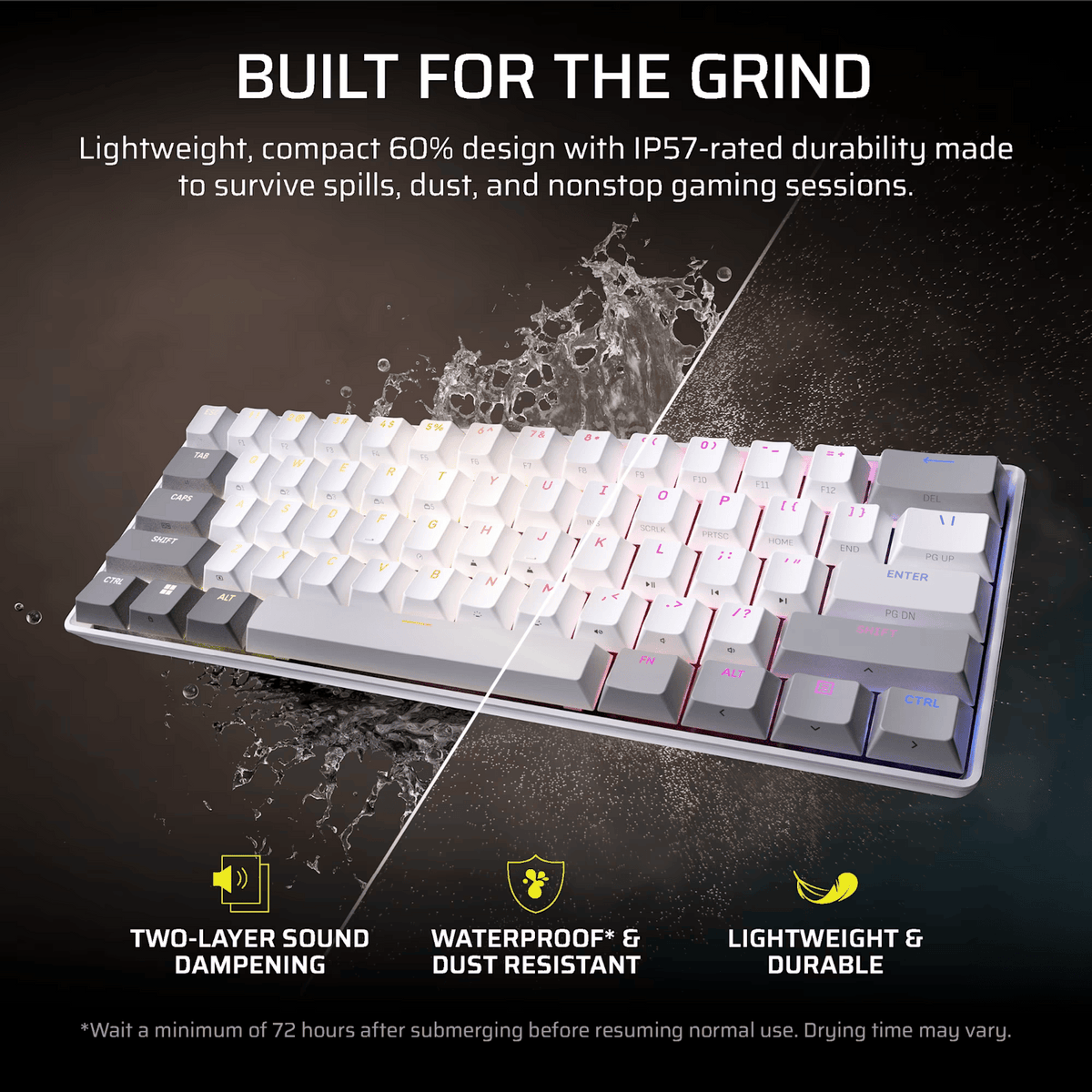 Corsair Clipper Pro Mini 60 Hall Effect Gaming Keyboard – White image 6