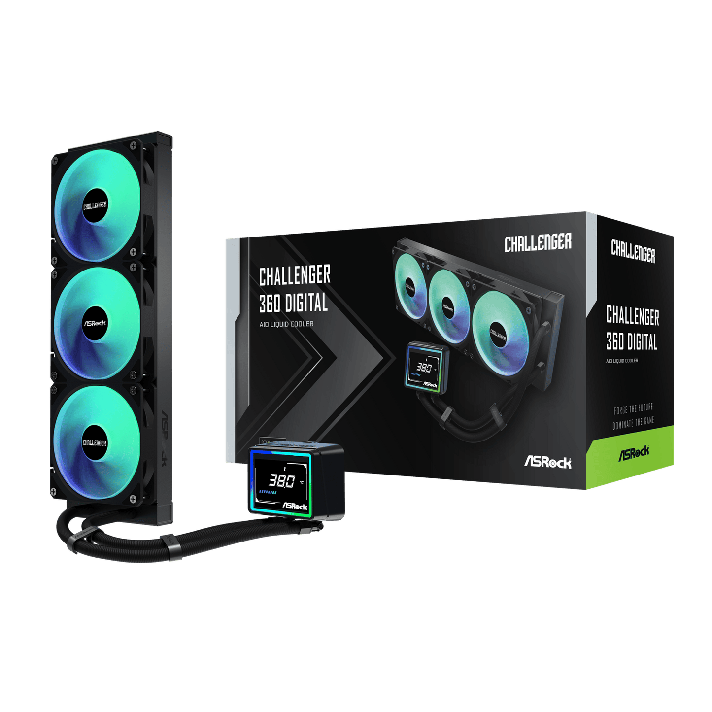 Asrock Challenger 360 Digital Aio Liquid Cooler Black