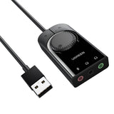 Ugreen Usb-A To 3.5MM External Stereo Sound Adapter Black