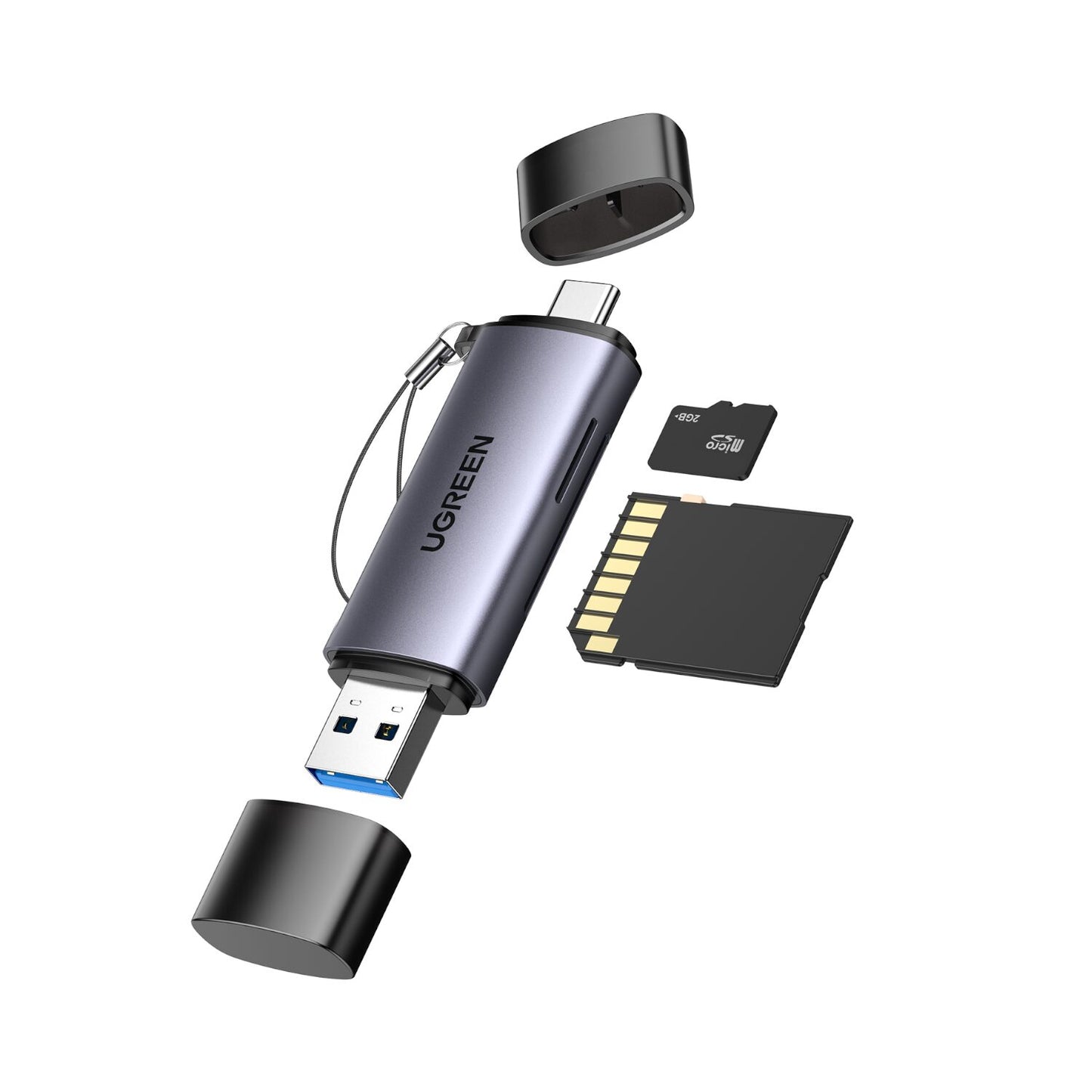 Ugreen 2-IN-1 Otg Card Reader | Type-C | Usb-A Silver image 2
