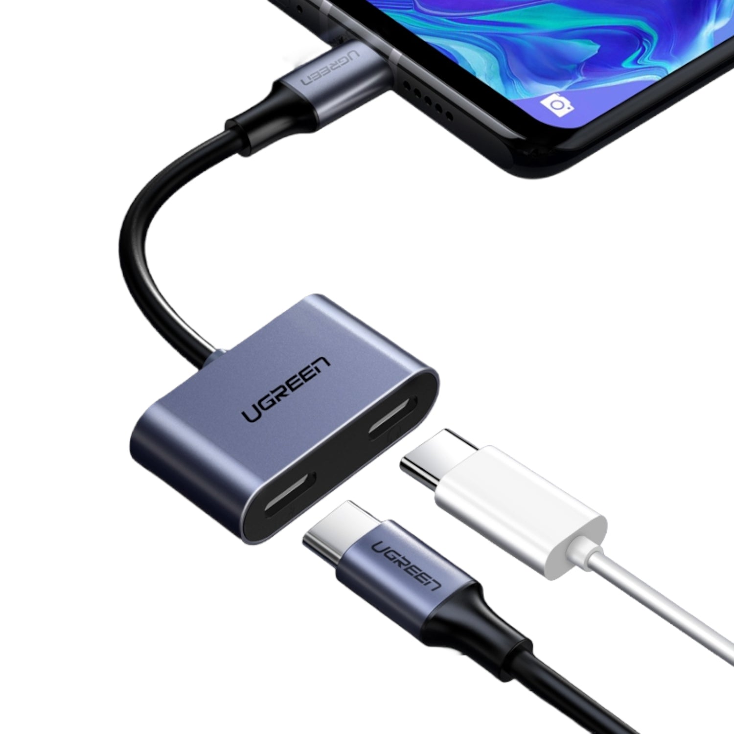 Ugreen USB Type-C Dual Audio And Charging Adapter (15W Pd, 2-IN-1 Splitter) image 3
