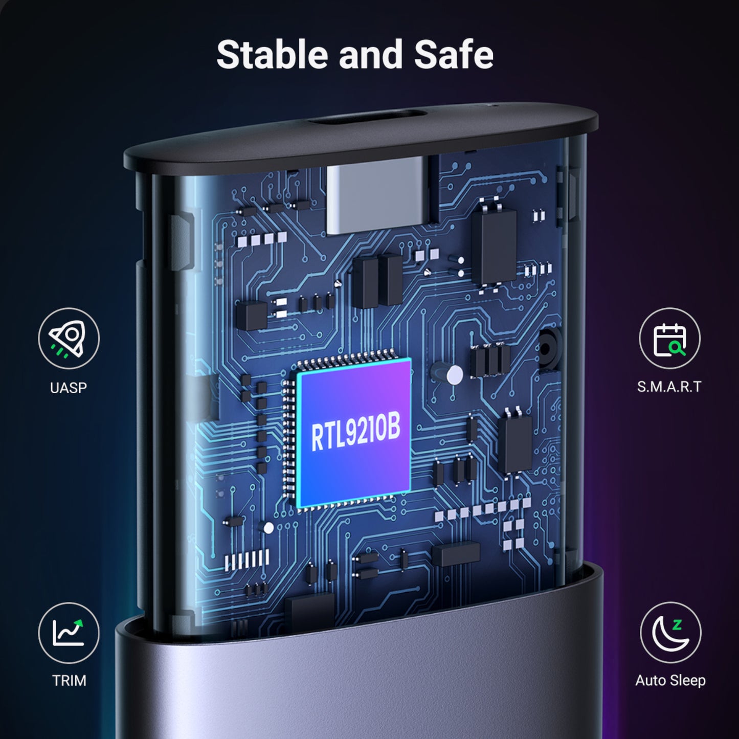 Ugreen M.2 Nvme/Sata SSD Enclosure (10GBPS) Silver image 5
