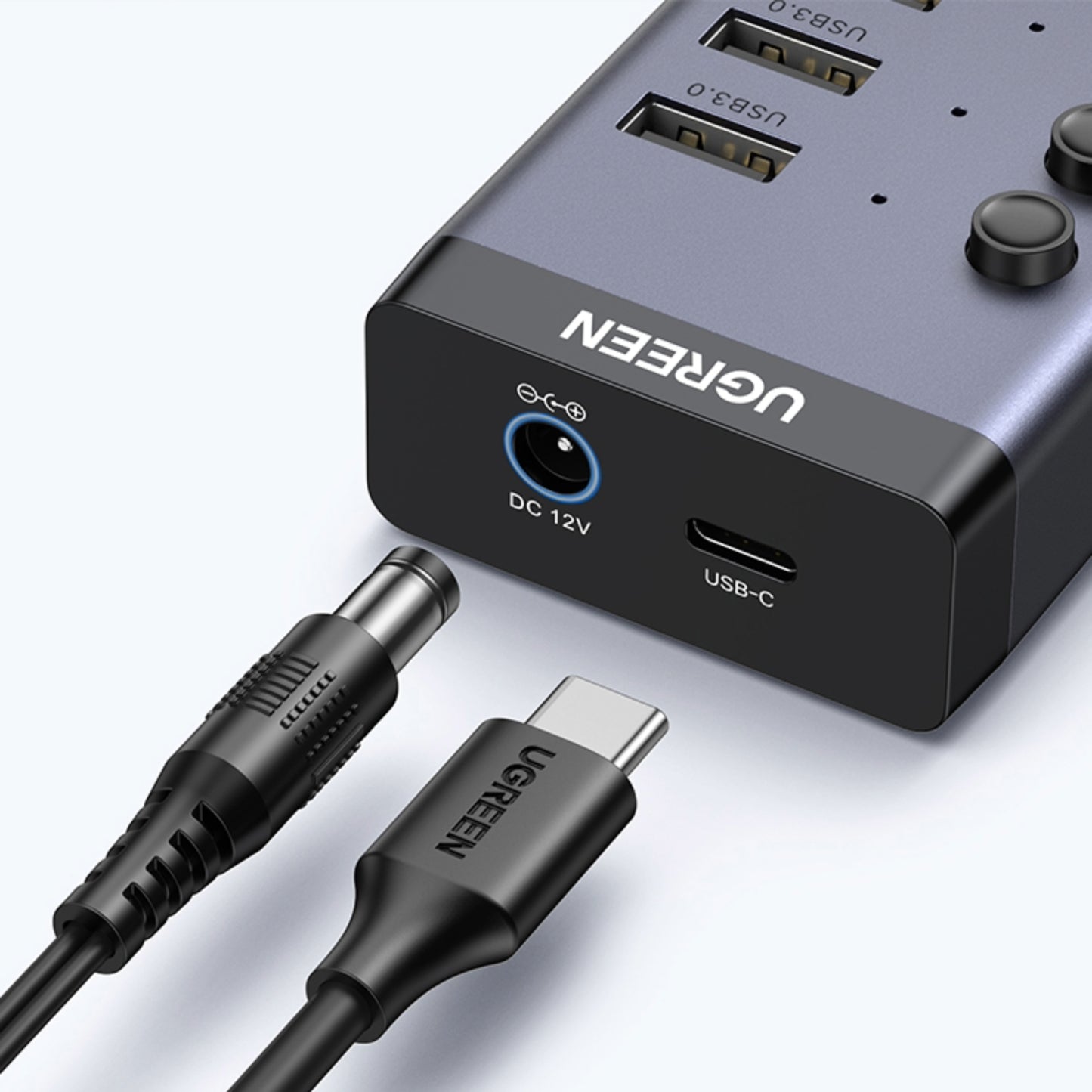 Ugreen 7 In 1 USB 3.0 Hub-Grey image 3