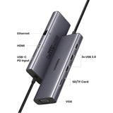 Ugreen 9-IN-1 Type-C Hub | HDMI | VGA | LAN | Sd/Tf | 100W Pd | USB3.0 image 4