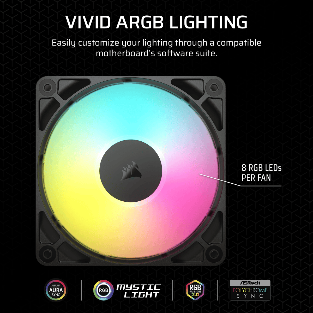 Corsair RS120 ARGB 120MM PWM Fan Black image 5