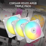 Corsair RS120 ARGB 120MM PWM Fans Triple Pack White image 5