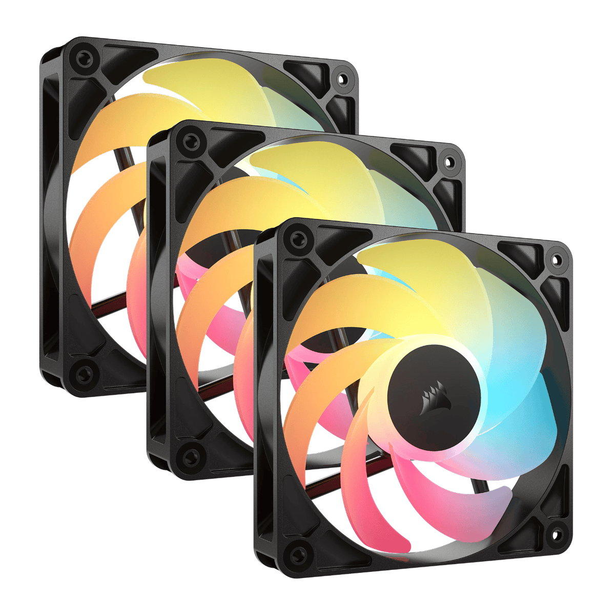 Corsair RS120-R ARGB 120MM PWM Reverse Fans Triple Pack Black