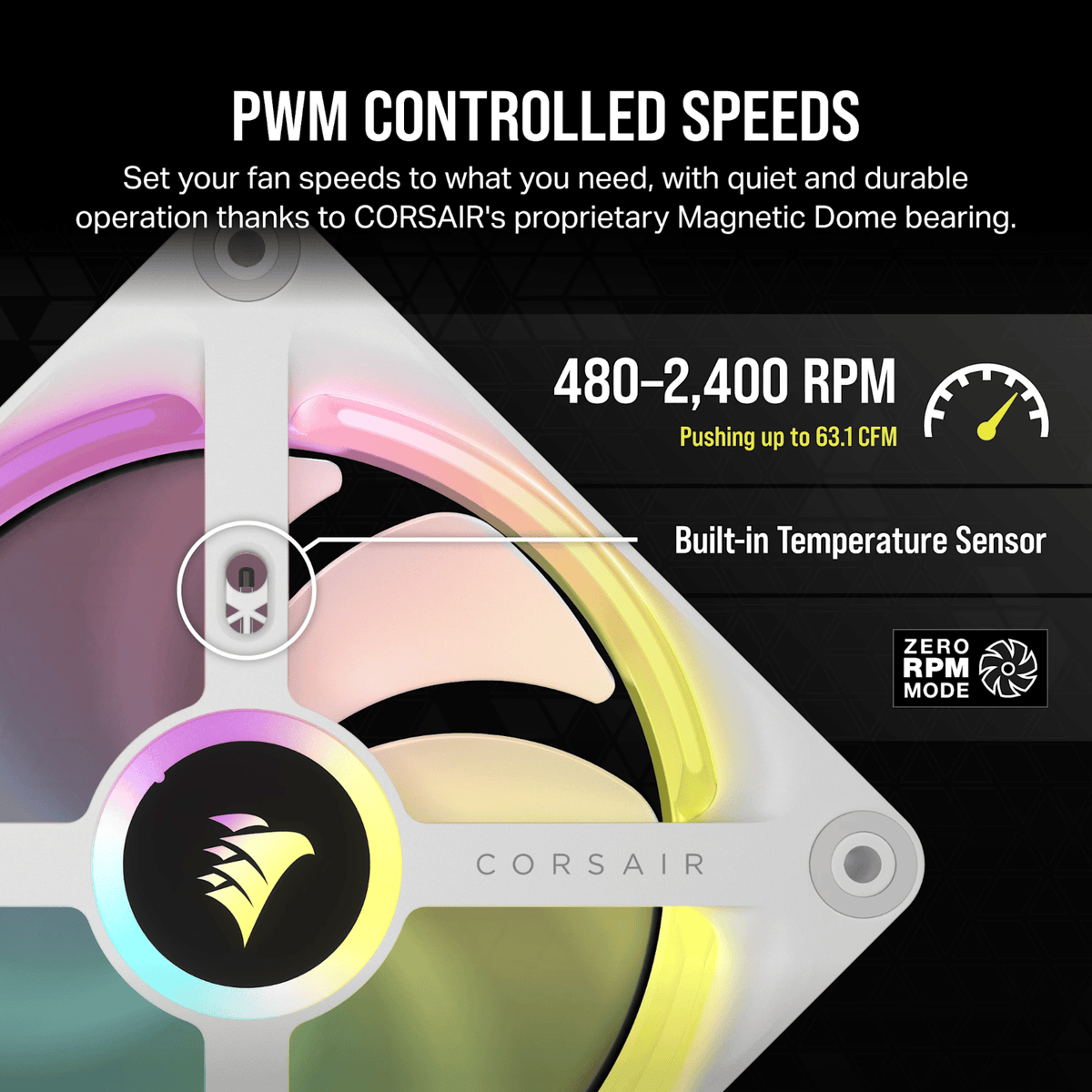 Corsair Icue Link QX120 RGB 120MM PWM PC Fan Expansion Kit White image 5