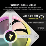 Corsair Icue Link QX120 RGB 120MM PWM PC Fan Expansion Kit White image 5