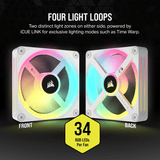 Corsair Icue Link QX120 RGB 120MM PWM PC Fan Expansion Kit White image 6