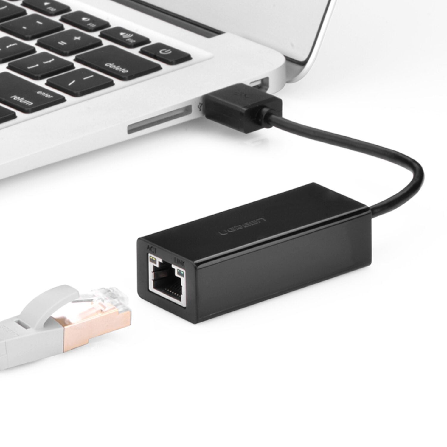 Ugreen CR110 Ethernet Adapter | USB 2.0 To RJ45 Black image 3