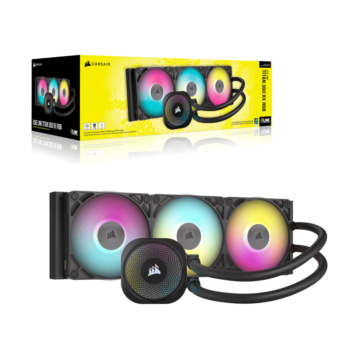 Corsair Icue Link Titan 360 Rx RGB Aio Liquid CPU Cooler Black image 5