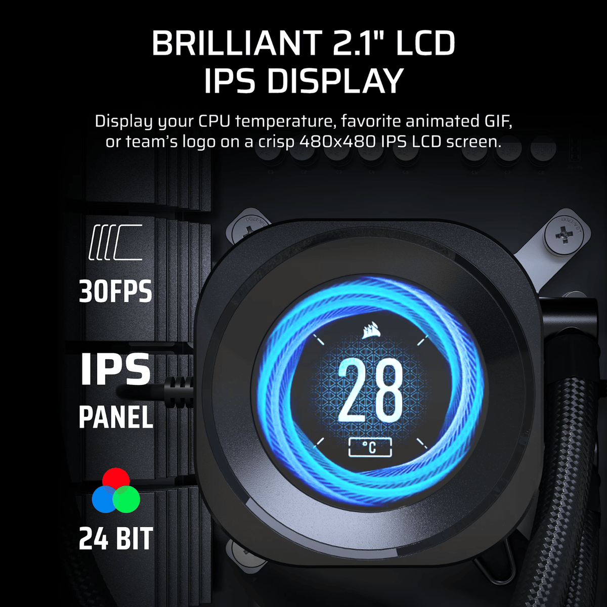 Corsair Nautilus 360 RS Lcd Liquid CPU Cooler Black image 2