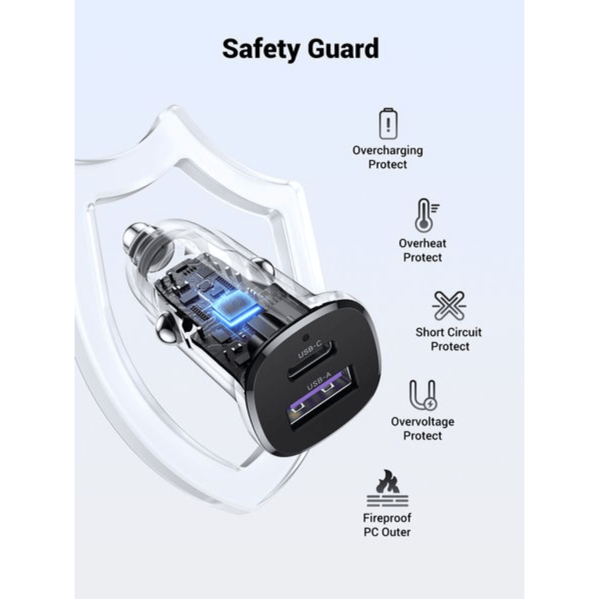 Ugreen Car Charger Fast Charging 30W 2PORTS image 2