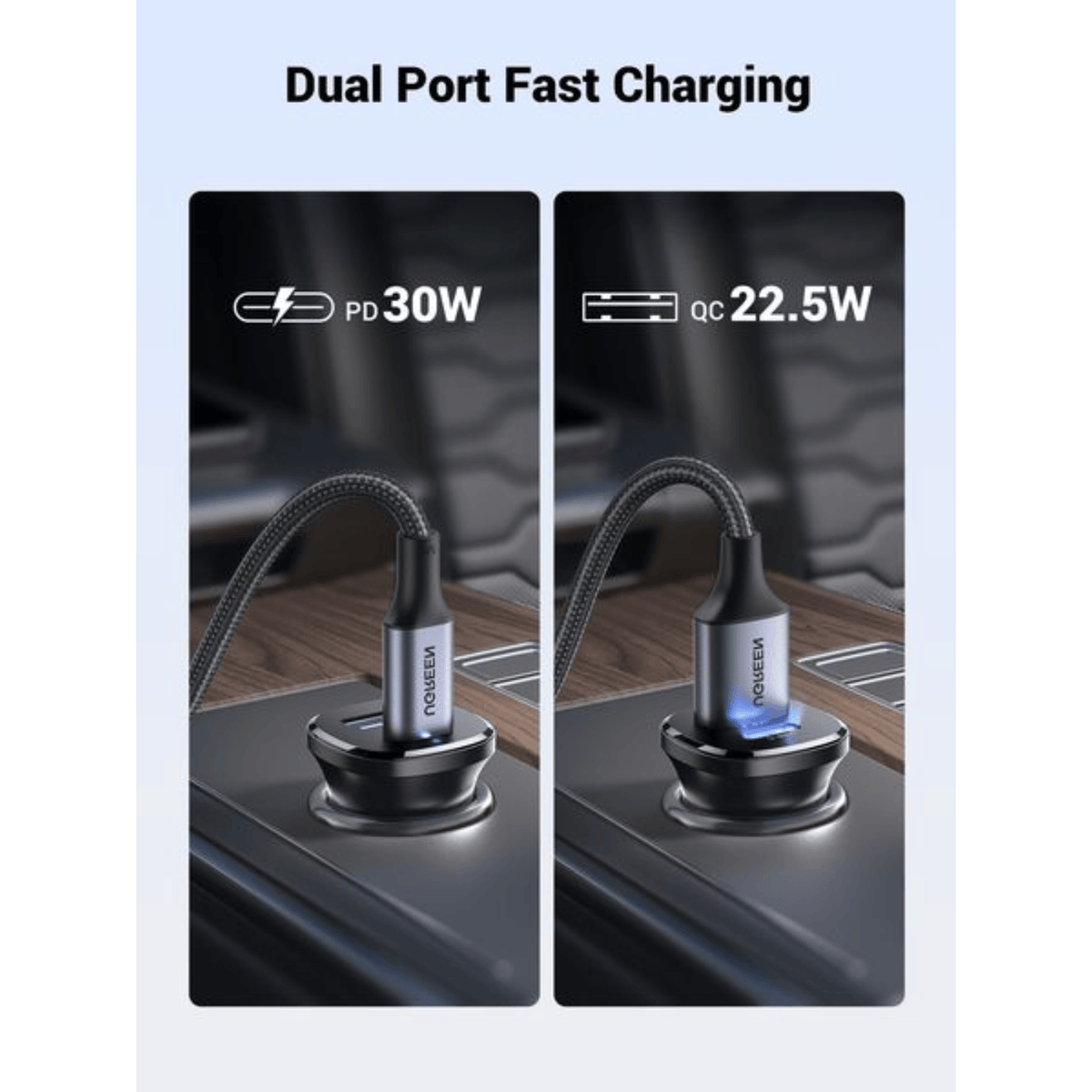 Ugreen Car Charger Fast Charging 30W 2PORTS image 6