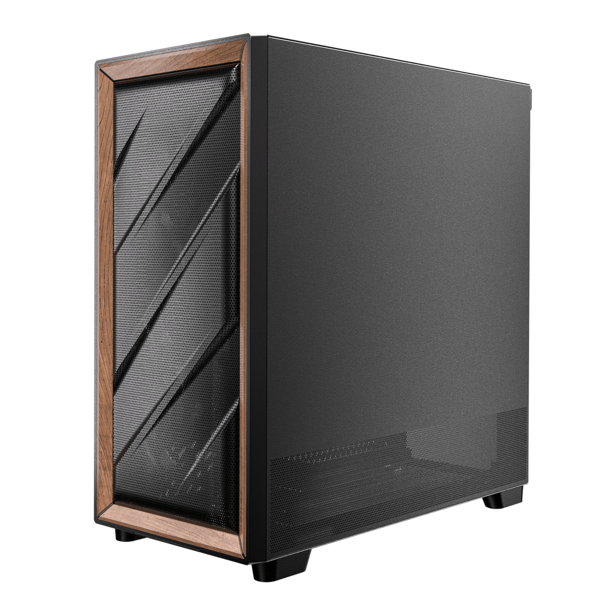 Antec Flux Antec E-Atx | ATX | Micro-Atx | ITX Mid-Tower Gaming Chassis Wood Front Panel- Black image 3