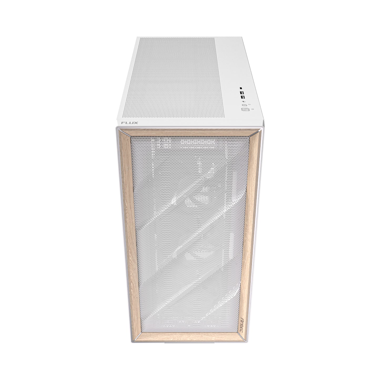 Antec Flux Mid-Tower E-Atx Gaming Chassis Wood Front Panel White image 2