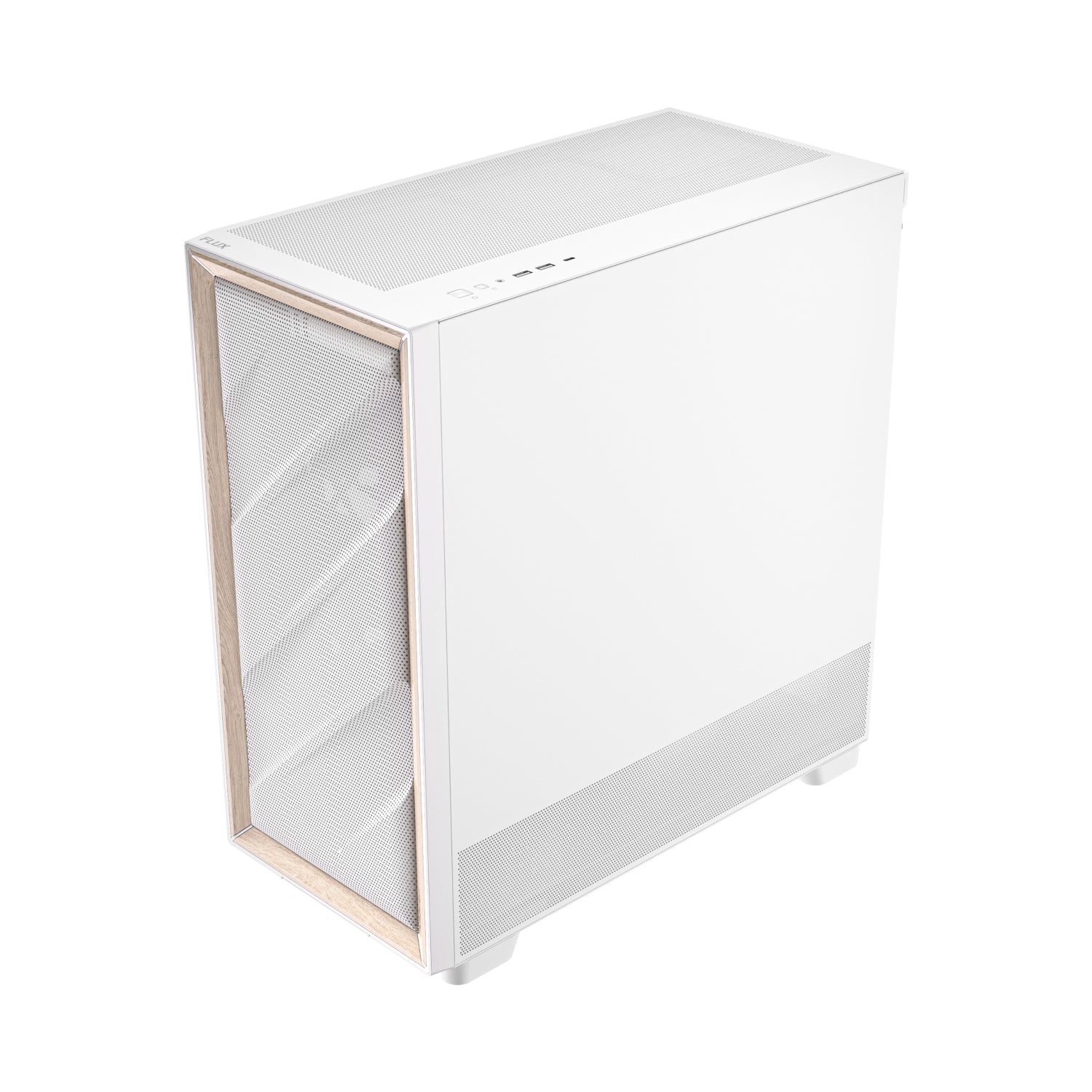Antec Flux Mid-Tower E-Atx Gaming Chassis Wood Front Panel White image 4
