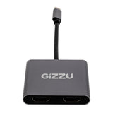 Gizzu 4-IN-1 Type-C To Dual HDMI Hub