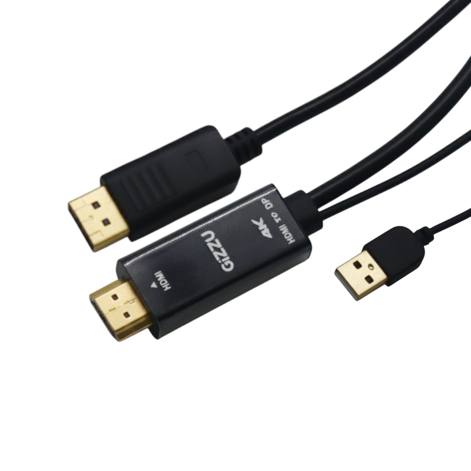 Gizzu 4K HDMI To DP Cable (1.8M) Black