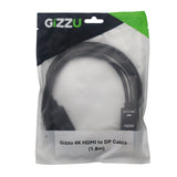 Gizzu 4K HDMI To DP Cable (1.8M) Black image 3