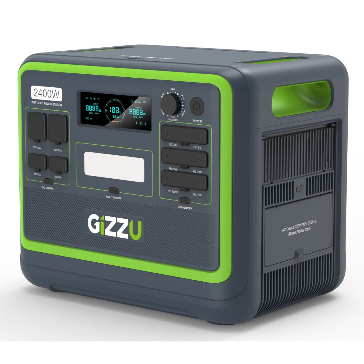 Gizzu Hero Pro 2048WH/2400W Ups Power Station With App