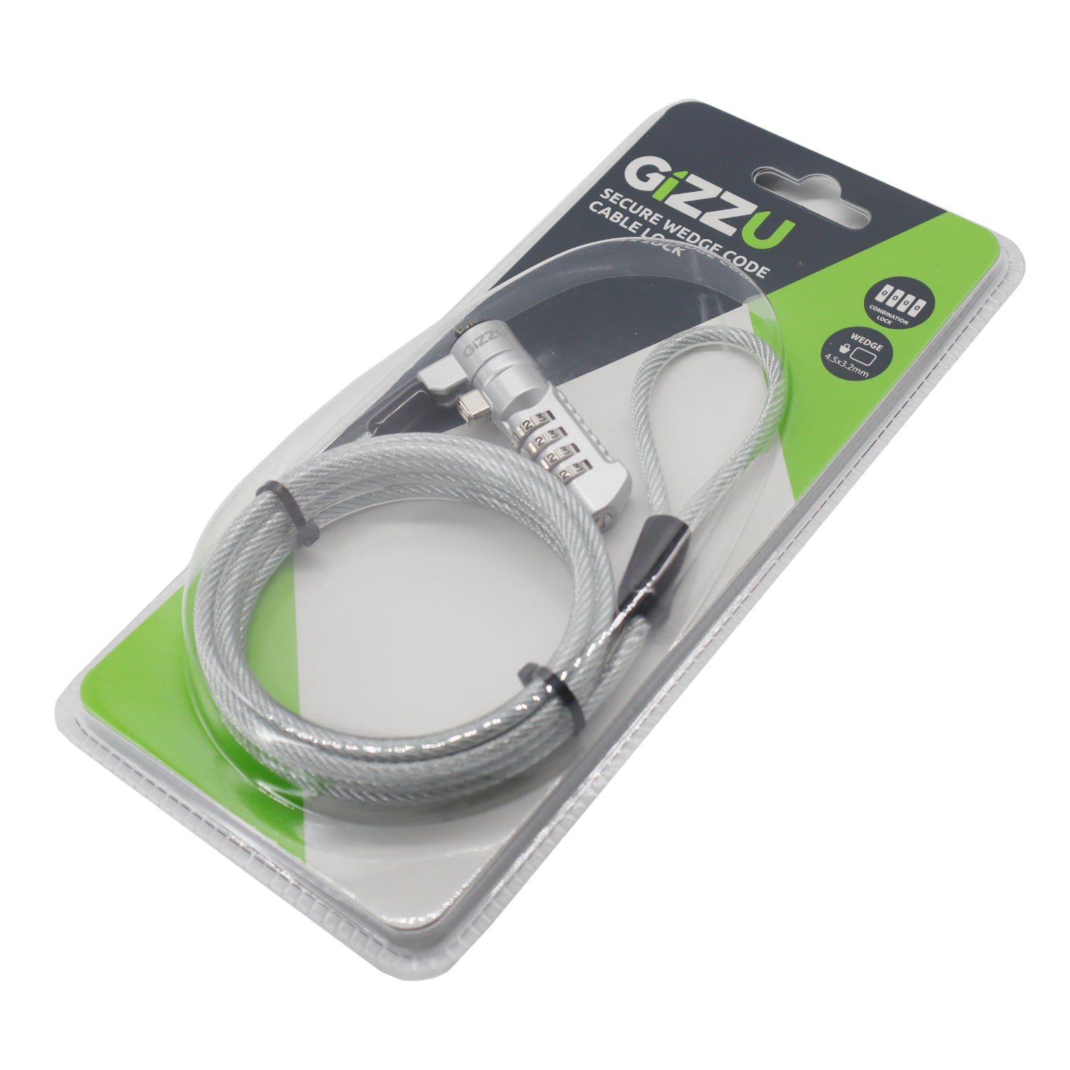 Gizzu Secure Wedge Code Cable Lock 1.8M image 4