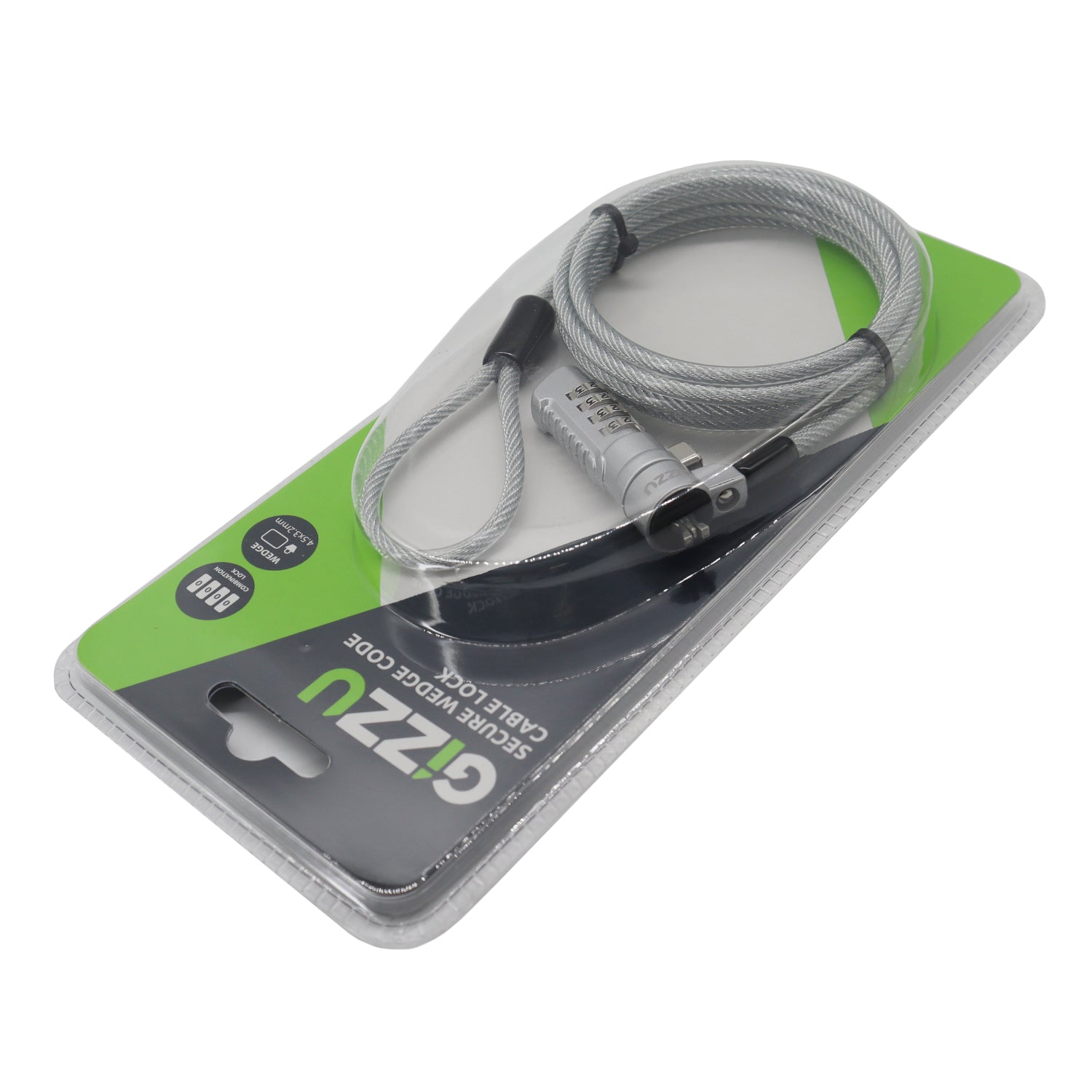 Gizzu Secure Wedge Code Cable Lock 1.8M image 5
