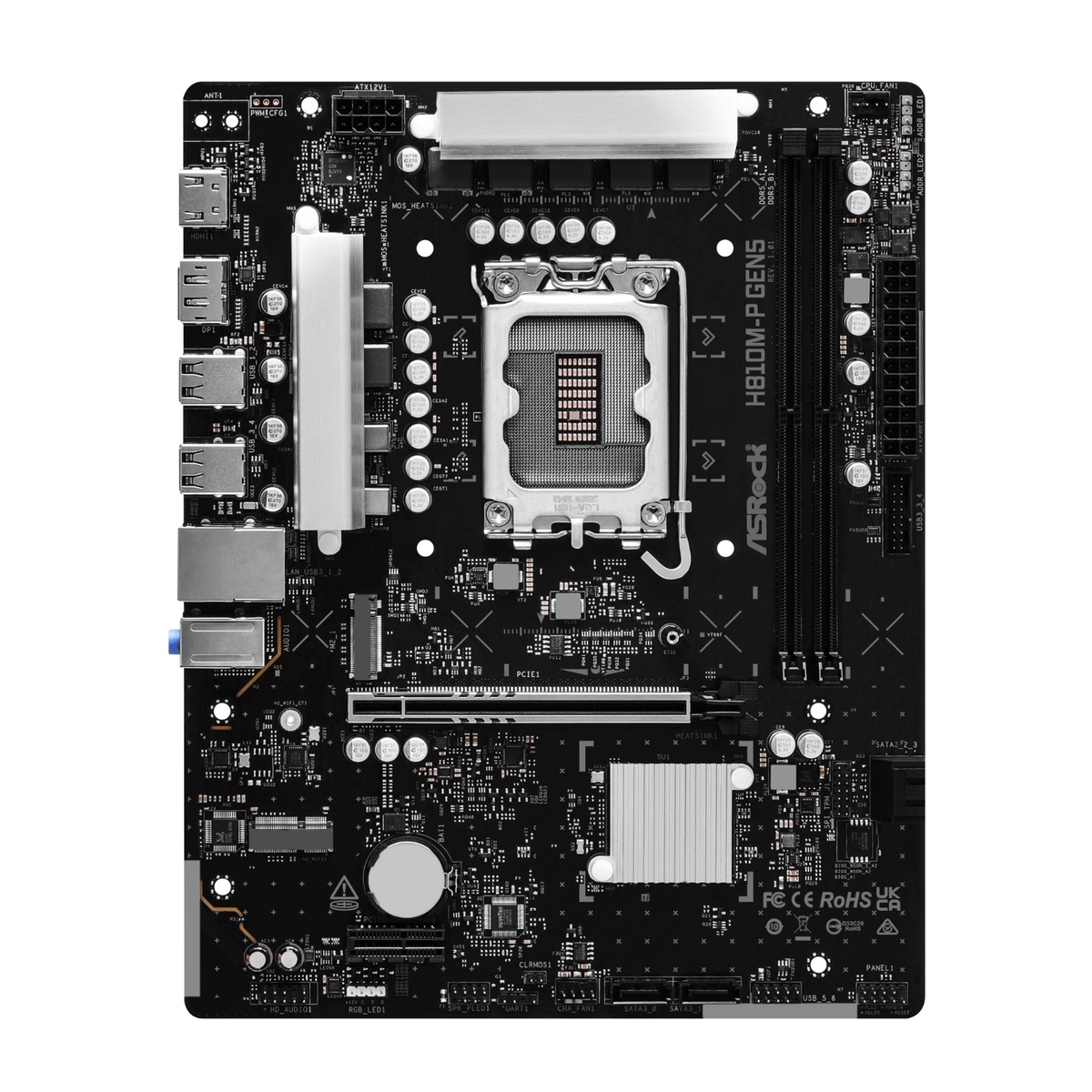 Asrock H810M-P Gen 5 INTEL Lga 1851 M-ATX Motherboard image 2
