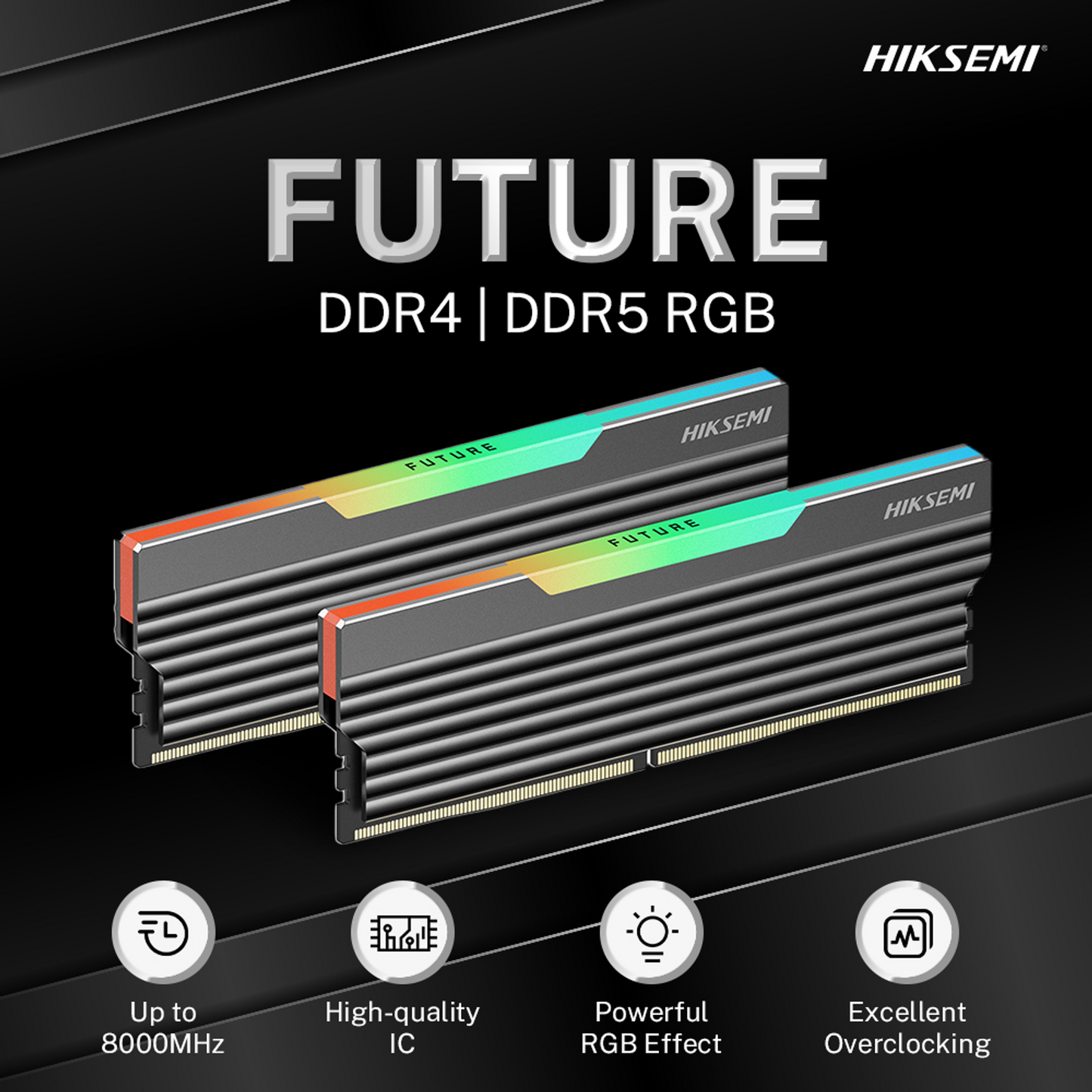 Hiksemi Future RGB 16GBKIT (2X8GB) 3600MHZ DDR4 Desktop Gaming Memory Black image 5