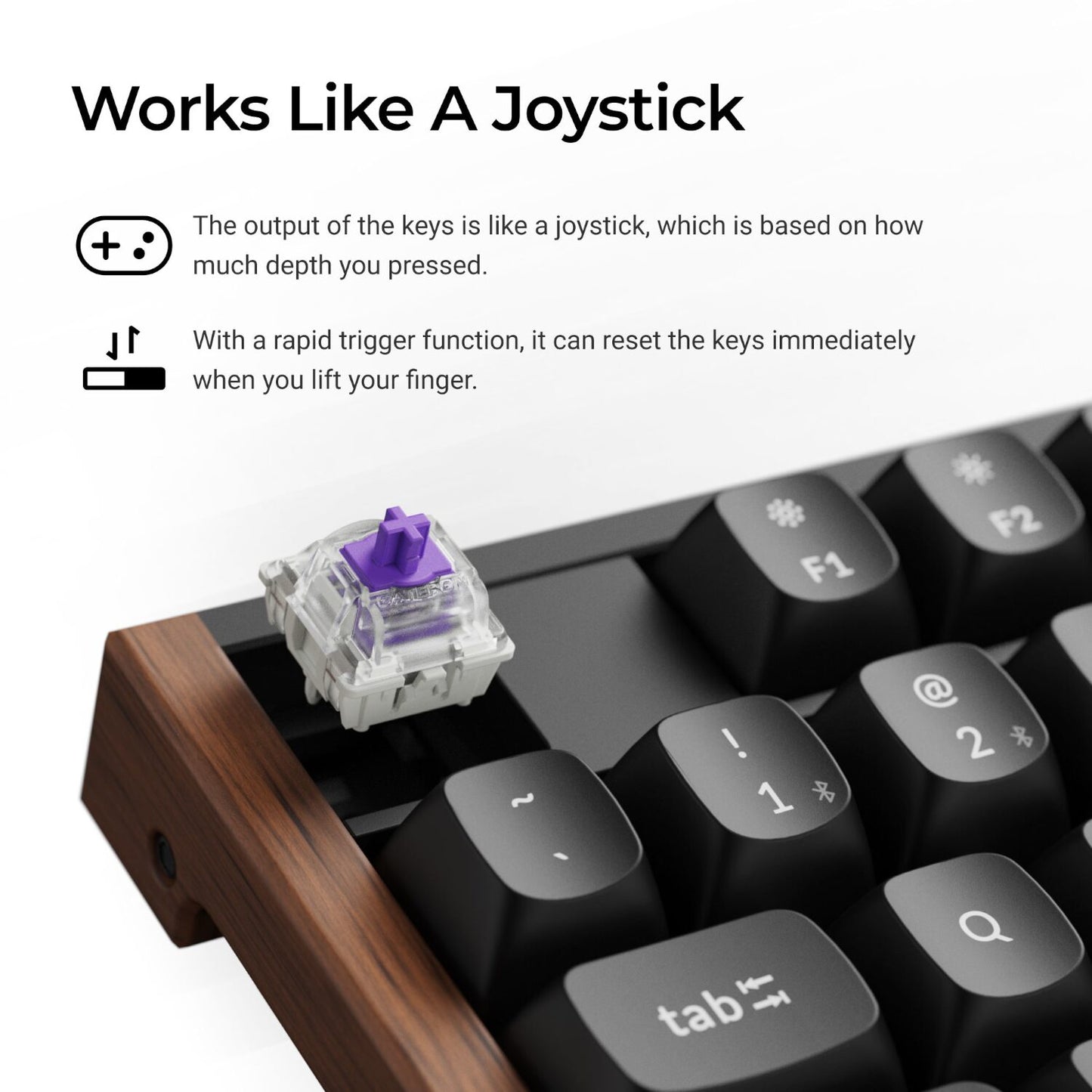 Keychron K10 He 100% Wireless Magnetic Gaming Keyboard Nebula Switches – Black image 4