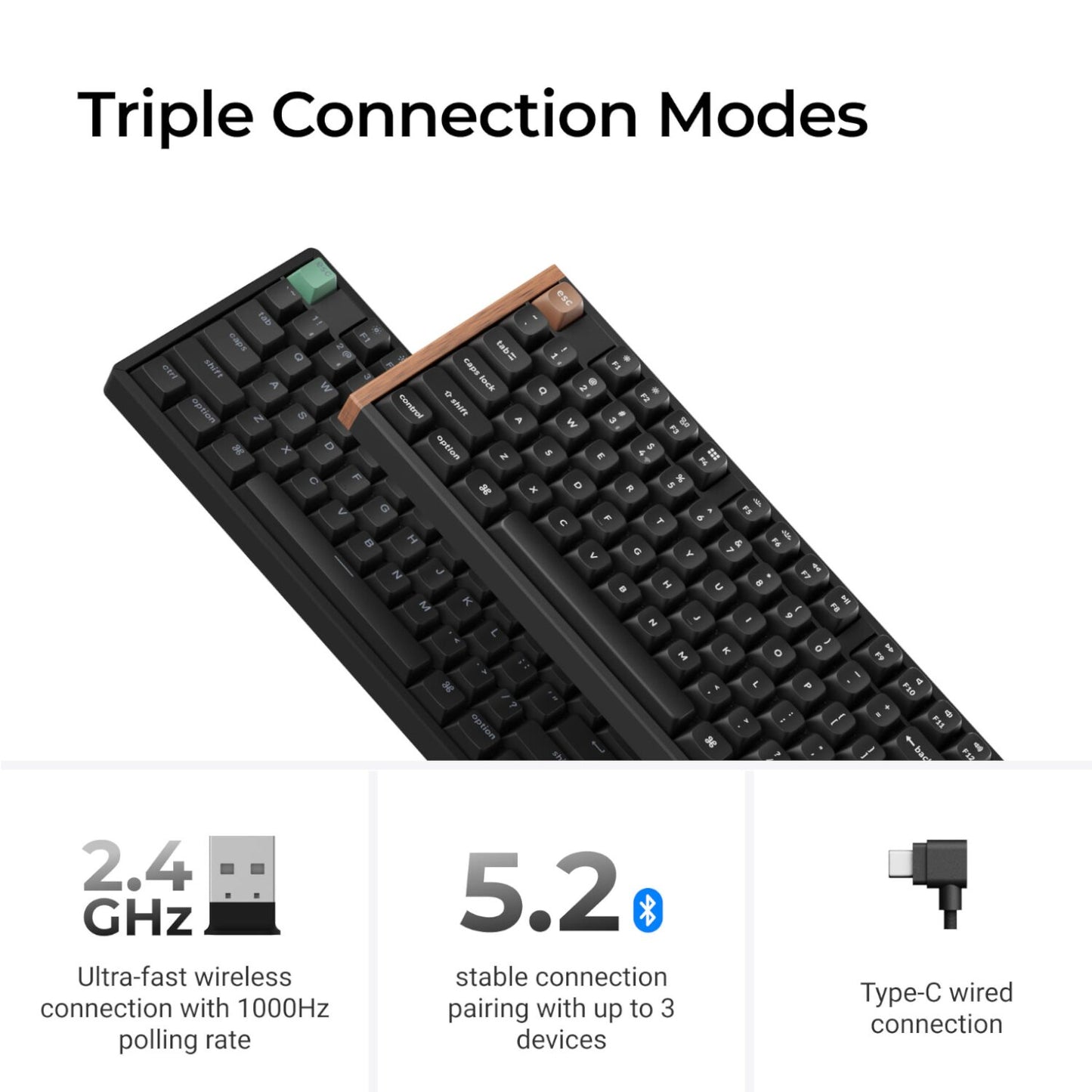 Keychron K10 He 100% Wireless Magnetic Gaming Keyboard Nebula Switches – Black image 5