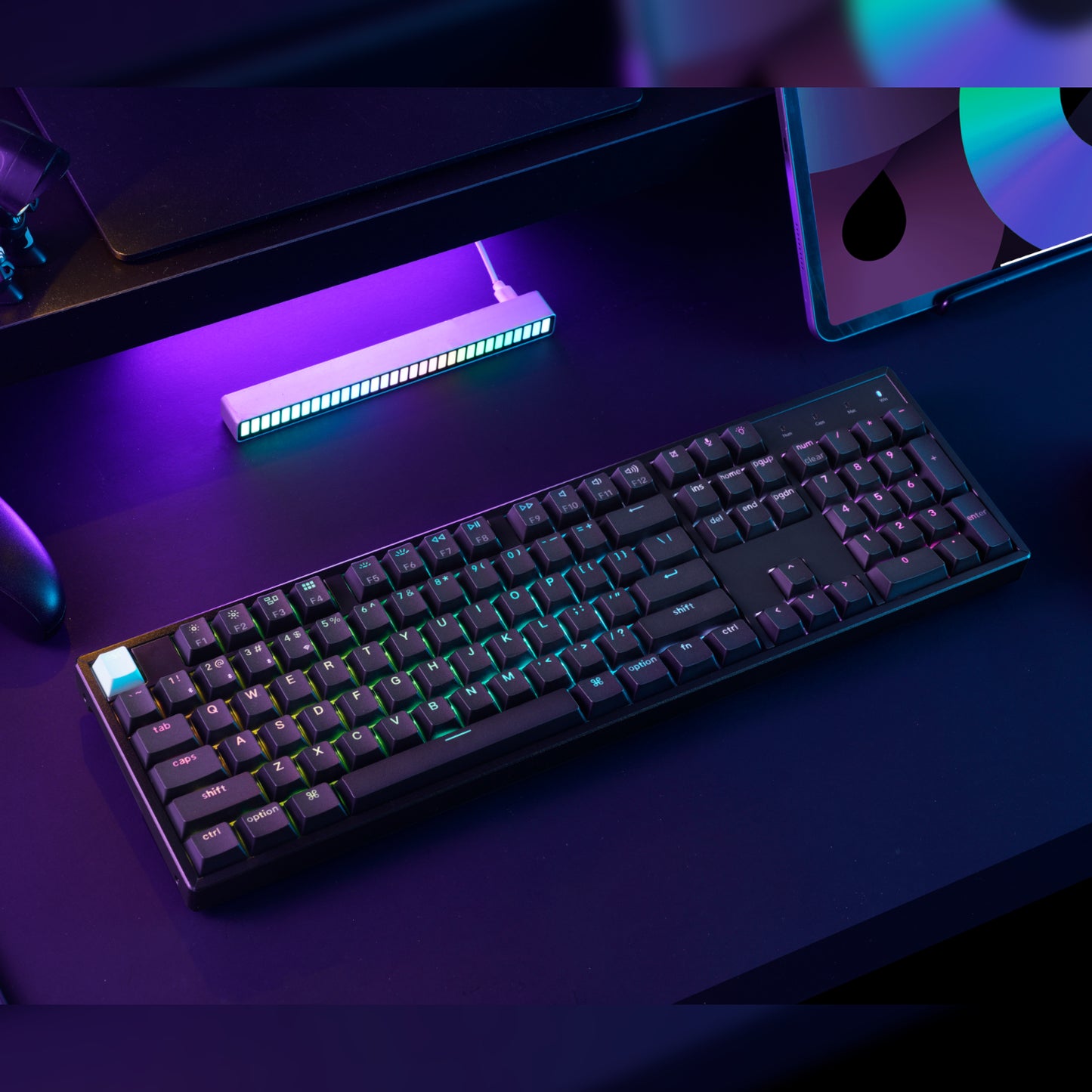 Keychron K10 He 100% Hot-Swap Gateron Dbl-Rail Nebula Switch RGB Wireless Keyboard Black image 5