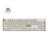 Keychron K10 He Edition Full-Size Hot-Swap Gateron Dbl-Rail Nebula Switch RGB Wireless Keyboard White (wood + Al)