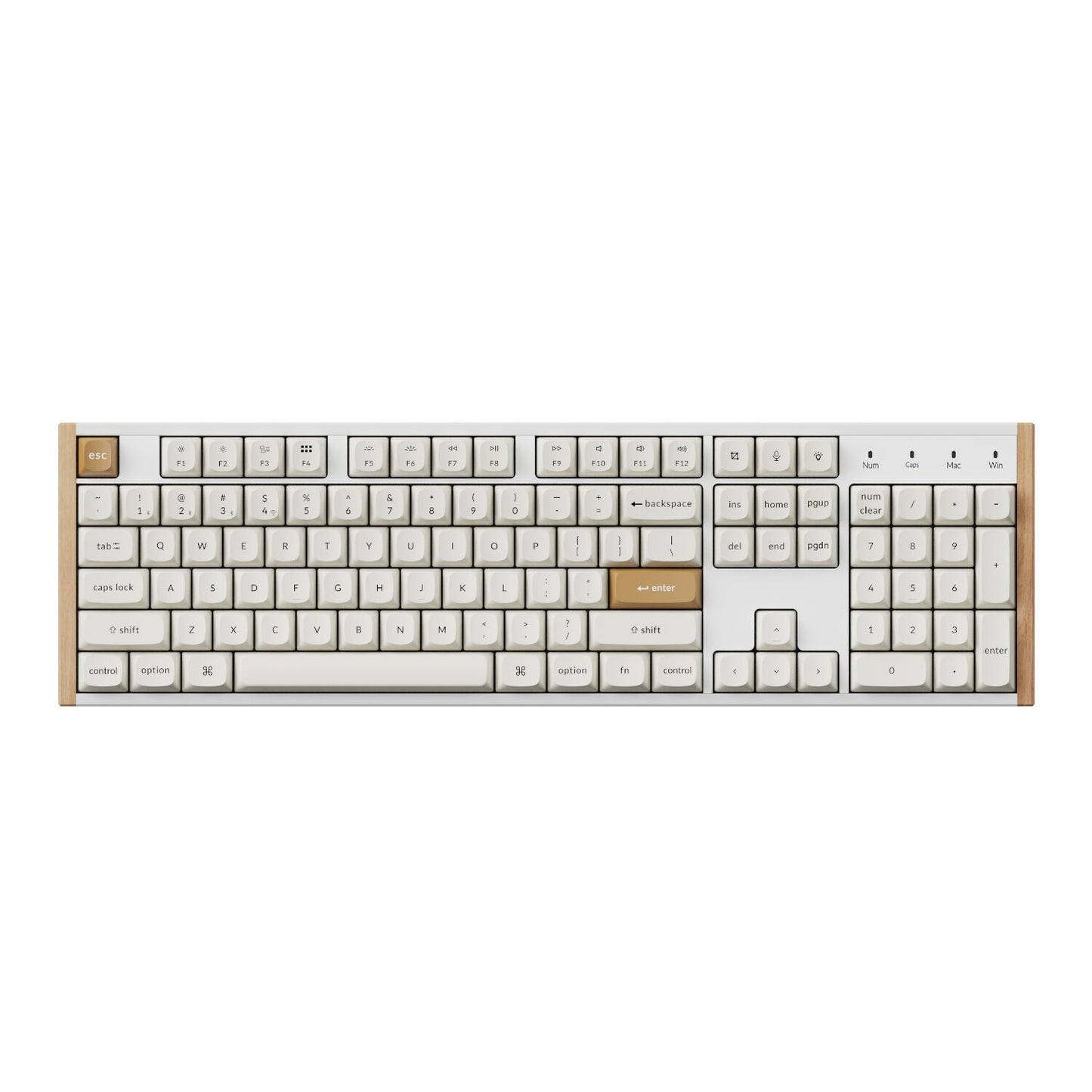 Keychron K10 He Edition Full-Size Hot-Swap Gateron Dbl-Rail Nebula Switch RGB Wireless Keyboard White (wood + Al) image 2