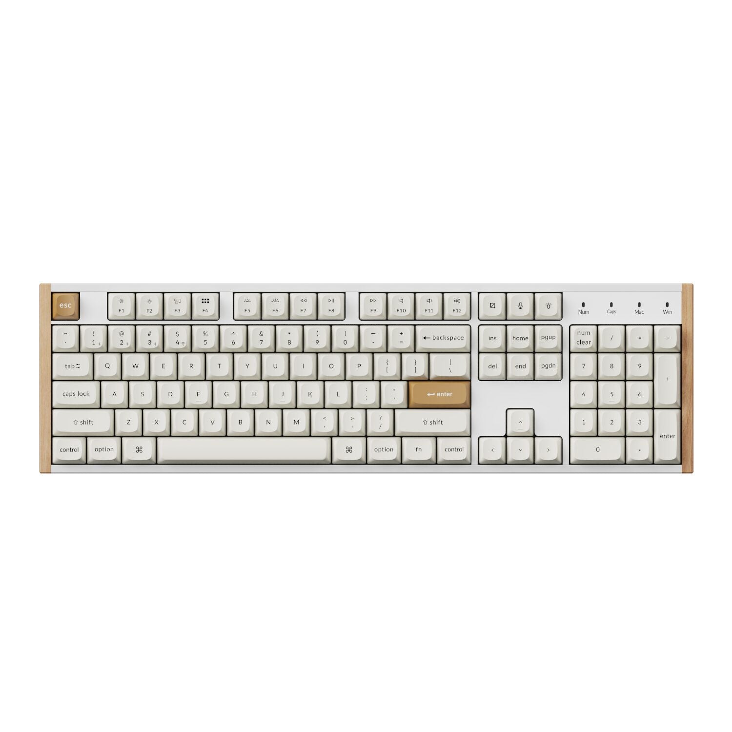 Keychron K10 He Edition Full-Size Hot-Swap Gateron Dbl-Rail Nebula Switch RGB Wireless Keyboard White (wood + Al) image 2