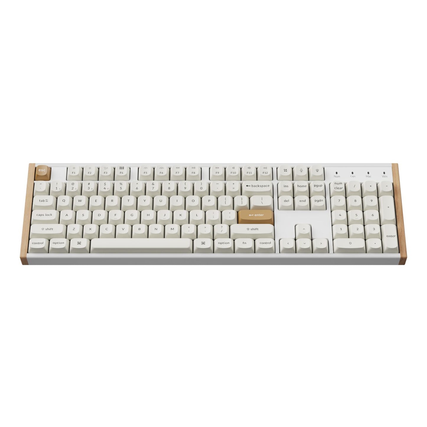 Keychron K10 He Edition Full-Size Hot-Swap Gateron Dbl-Rail Nebula Switch RGB Wireless Keyboard White (wood + Al) image 3