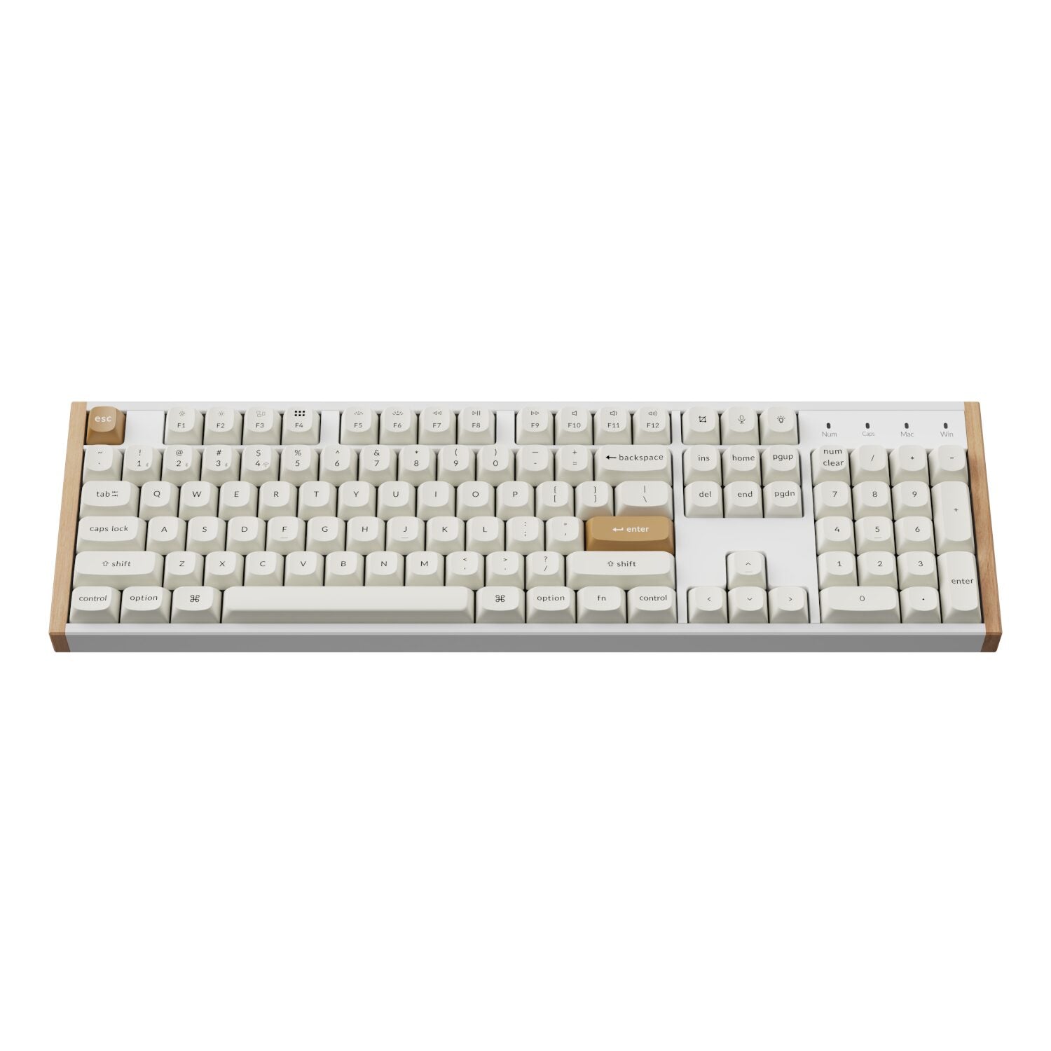 Keychron K10 He Edition Full-Size Hot-Swap Gateron Dbl-Rail Nebula Switch RGB Wireless Keyboard White (wood + Al) image 3