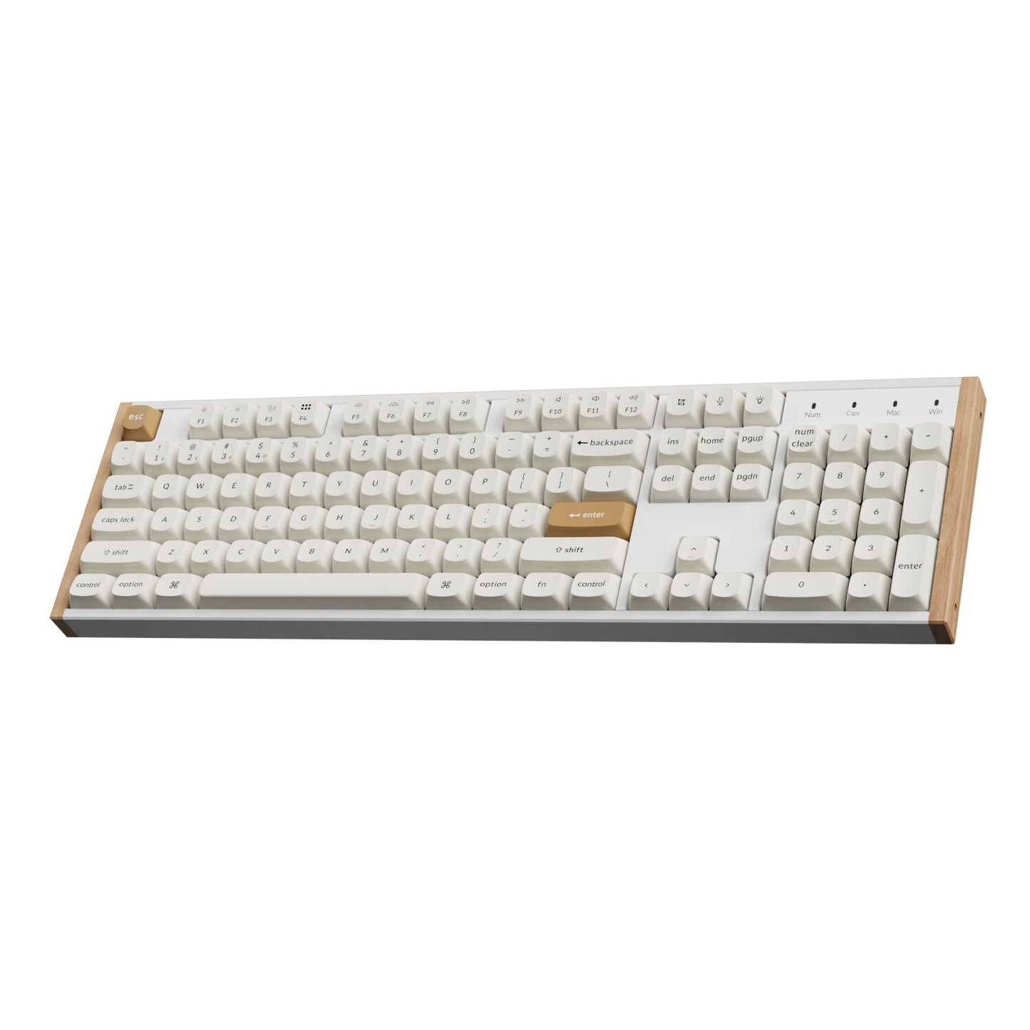 Keychron K10 He Edition Full-Size Hot-Swap Gateron Dbl-Rail Nebula Switch RGB Wireless Keyboard White (wood + Al) image 4