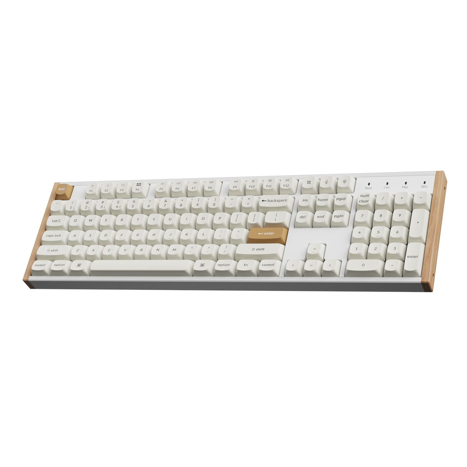 Keychron K10 He Edition Full-Size Hot-Swap Gateron Dbl-Rail Nebula Switch RGB Wireless Keyboard White (wood + Al) image 4