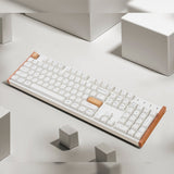 Keychron K10 He Edition Full-Size Hot-Swap Gateron Dbl-Rail Nebula Switch RGB Wireless Keyboard White (wood + Al) image 5