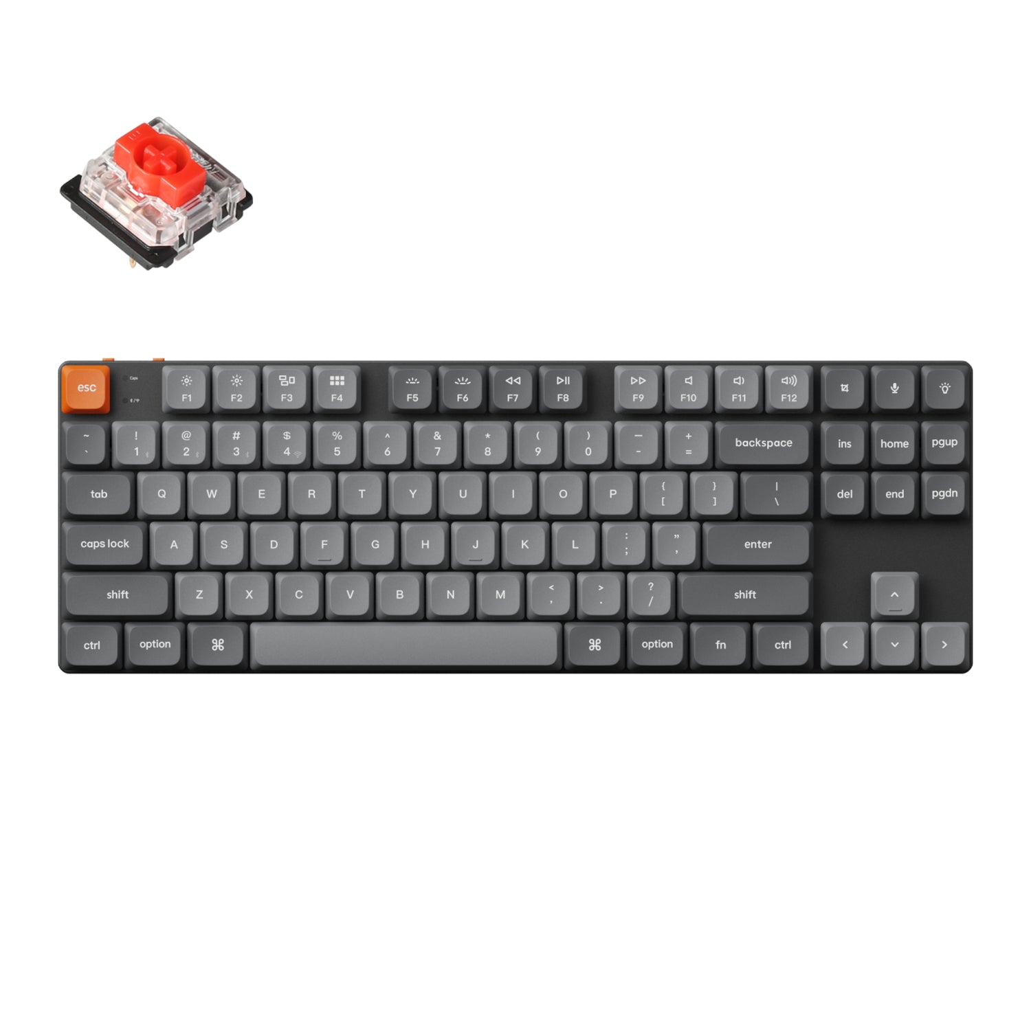Keychron K1 Max Qmk/Via 80% Wireless Custom Mechanical Keyboard | Red Switches
