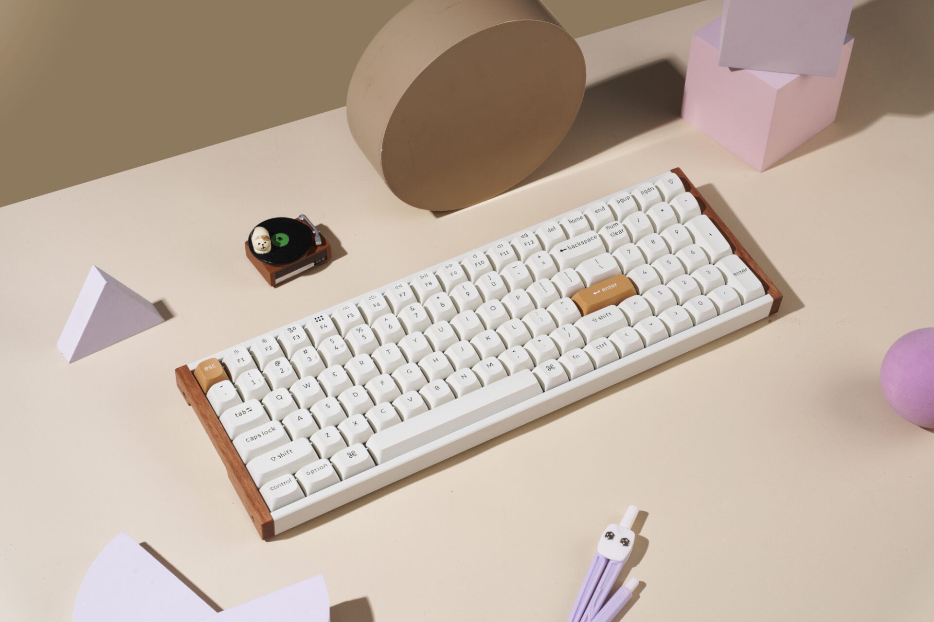Keychron K4 He 96% Magnetic Switch Hot-Swap RGB Wireless Keyboard – White (wood + Aluminium) image 4