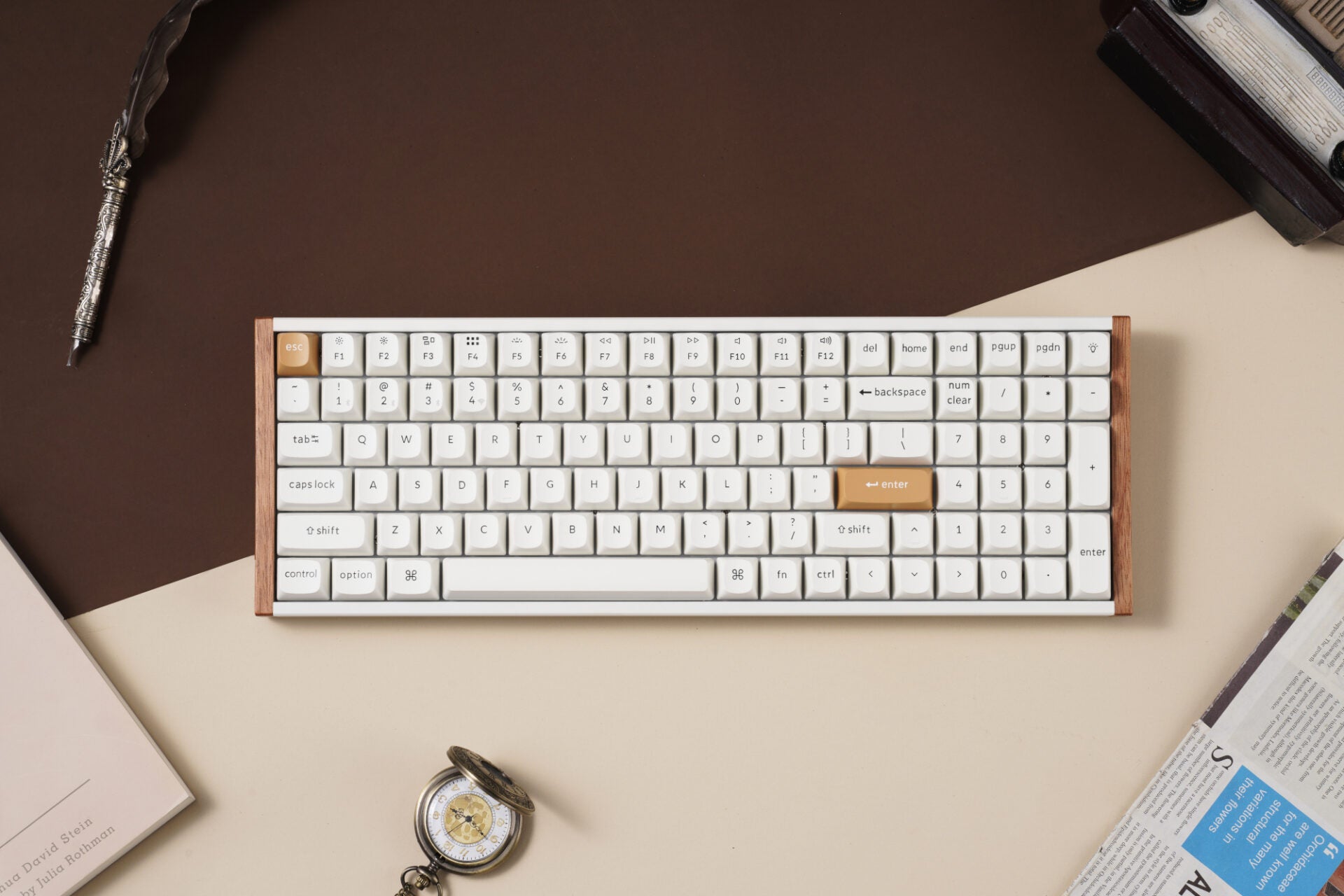 Keychron K4 He 96% Magnetic Switch Hot-Swap RGB Wireless Keyboard – White (wood + Aluminium) image 5