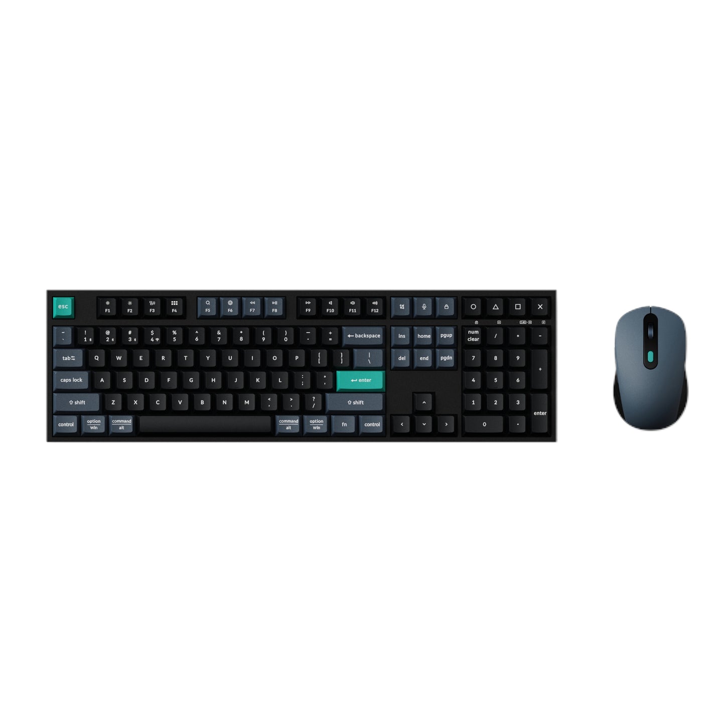 Keychron B36 100% Layout Wireless Keyboard And Mouse Combo – Black/Green image 2