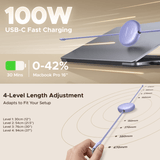 Ugreen 100W Fast Charging Retractable USB Type-C Cable 1M Purple image 3